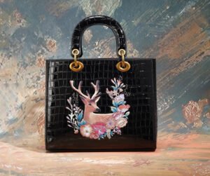 Bolso Moderno Con Diseño En Relieve Y Textura Estilo Cocodrilo