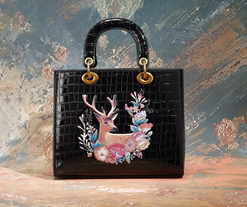 Bolso Moderno Con Diseño En Relieve Y Textura Estilo Cocodrilo