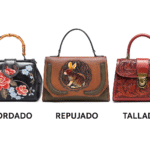 Bolsos artesanales con bordado, repujado y tallado para tiendas y distribuidores