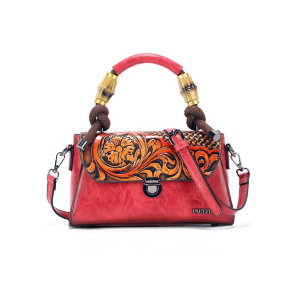 Bolso 8019# Repujado Rojo Frontal