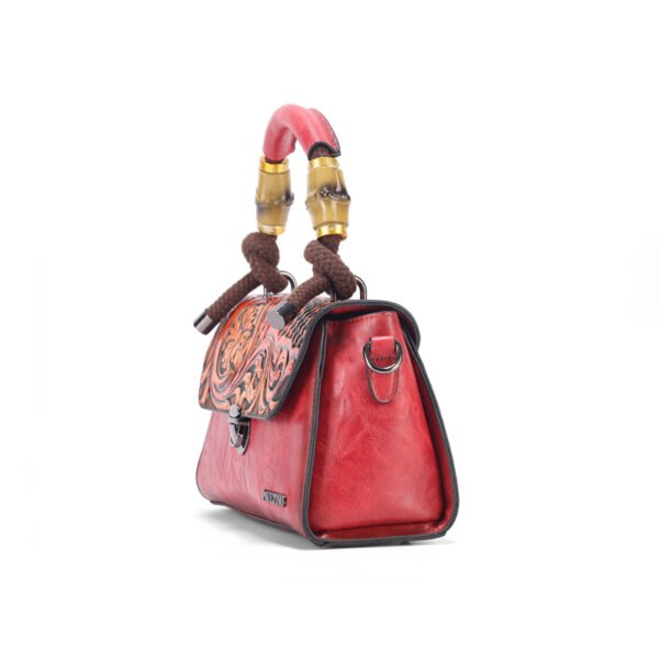 Bolso 8019# Repujado Rojo Lateral