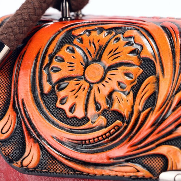 Bolso 8019# Repujado Rojo Textura