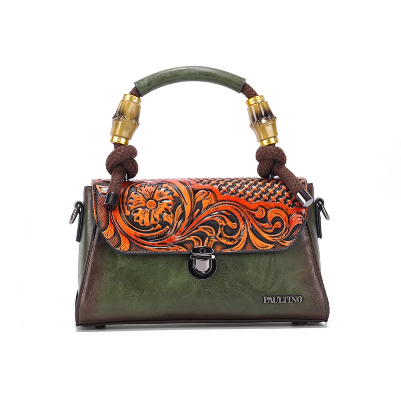 Bolso 8019# Repujado Verde Variacion