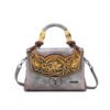 Bolso 8037# Repujado Gris Frontal
