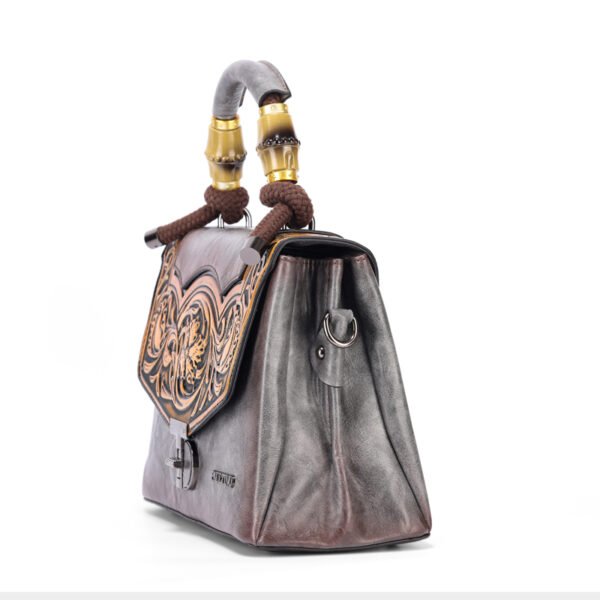 Bolso 8037# Repujado Gris Lateral