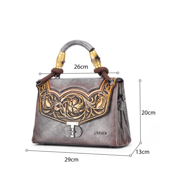 Bolso 8037# Repujado Gris Tamaño