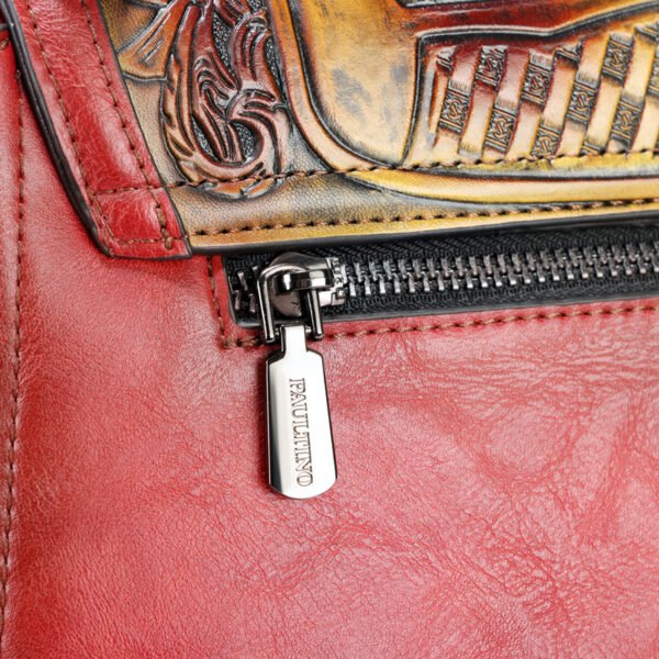 Bolso 8040# Repujado Rojo Cremallera