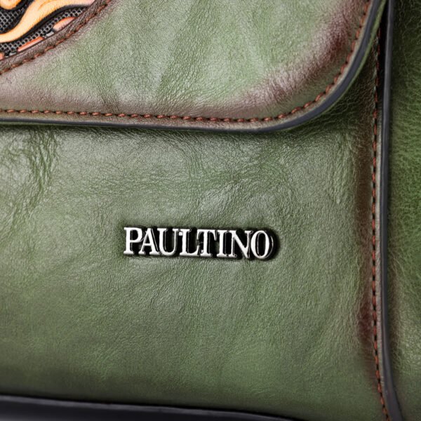 Bolso 8051# Repujado Verde Costura