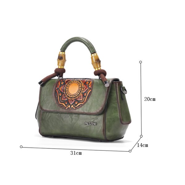 Bolso 8051# Repujado Verde Tamaño