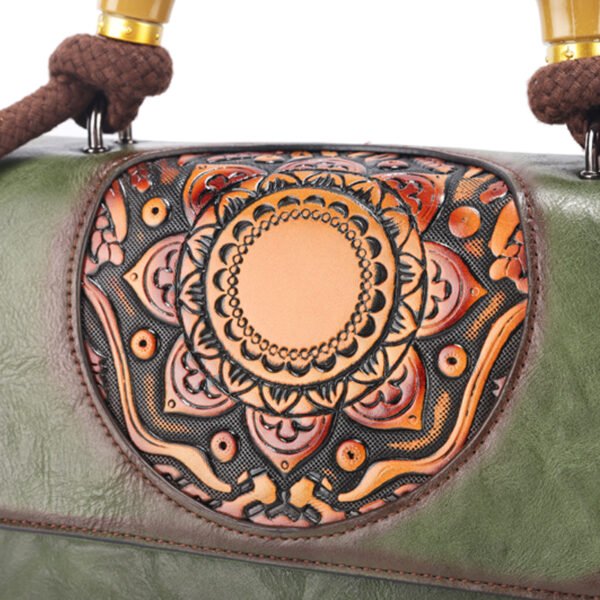 Bolso 8051# Repujado Verde Textura