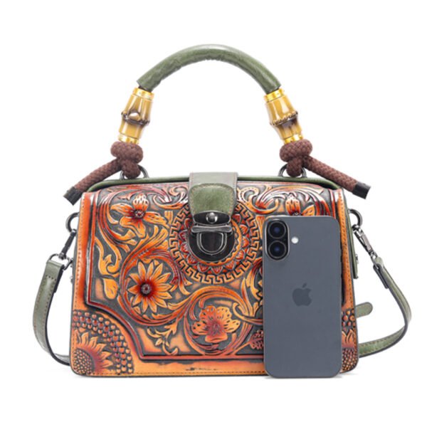 Bolso 8058# Repujado Verde Comparacion