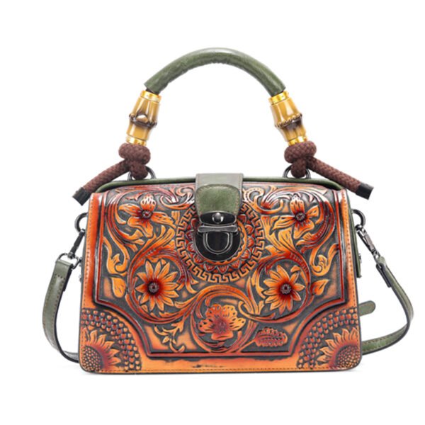 Bolso 8058# Repujado Verde Frontal