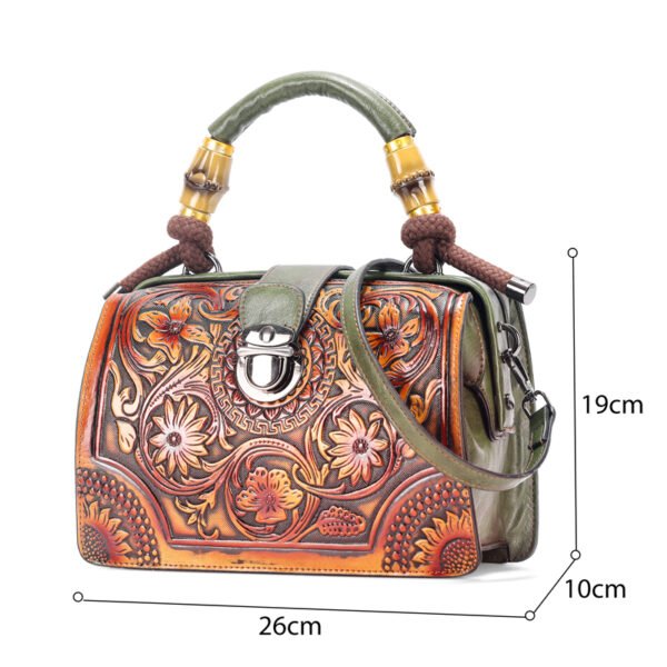 Bolso 8058# Repujado Verde Tamaño