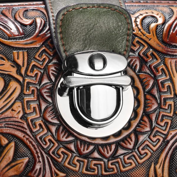 Bolso 8058# Repujado Verde Textura
