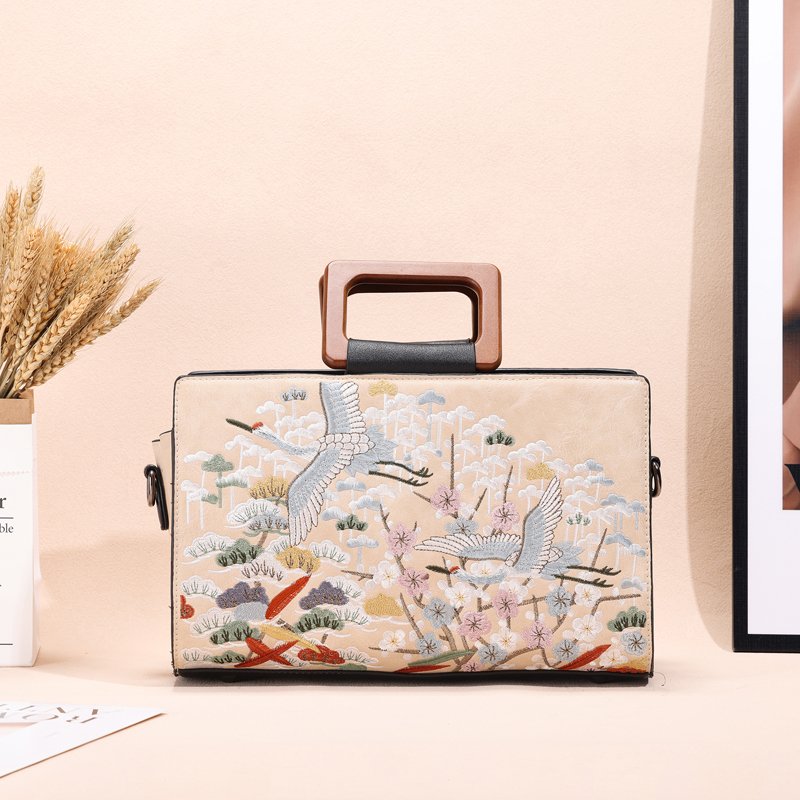 Bolso 8065# Bordado Blanco Marfil Variacion