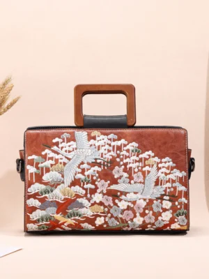 Bolso 8065# Bordado Marrón Main