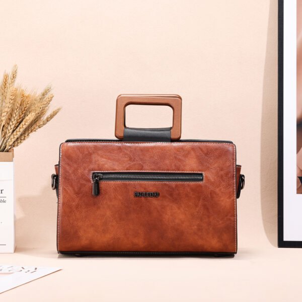 Bolso 8065# Bordado Marrón Trasera