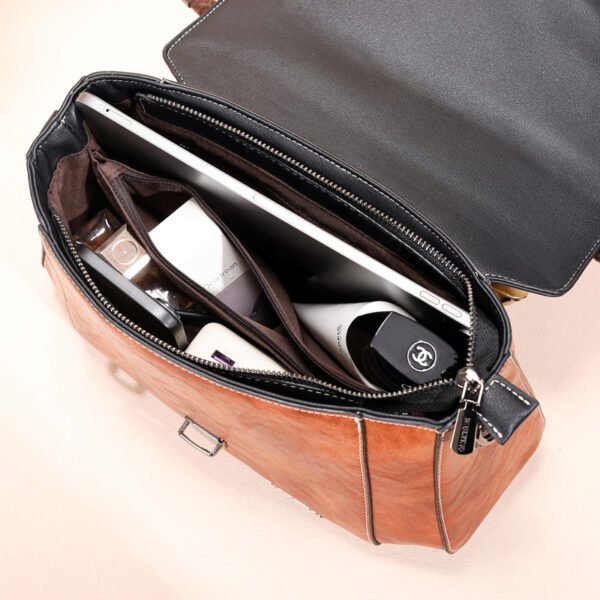 Bolso 8773# Bordado Marrón Capacidad