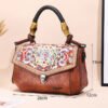 Bolso 8773# Bordado Marrón Tamano