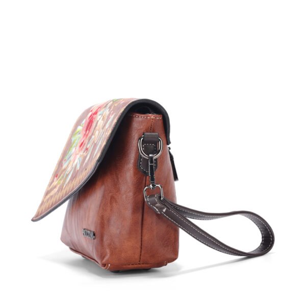 Bolso 945# Bordado Marrón Lateral