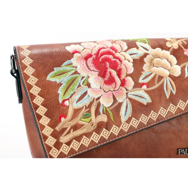 Bolso 945# Bordado Marrón Textura