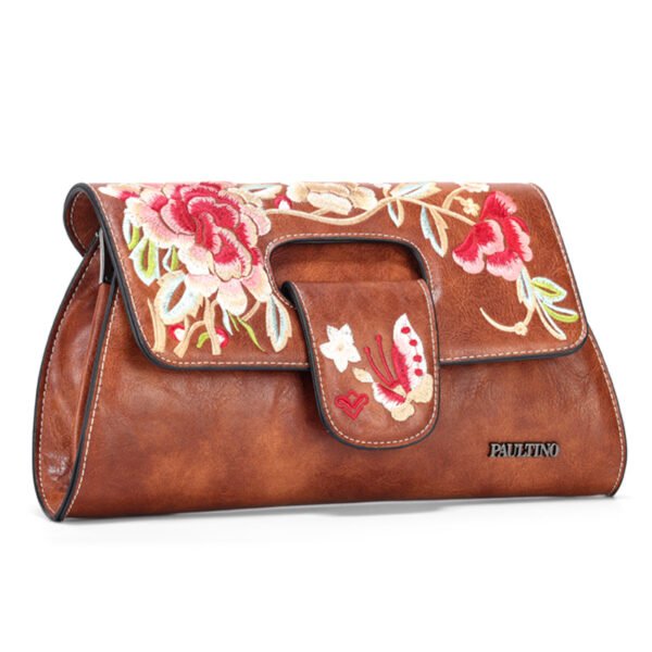 Bolso 946# Bordado Marrón Frontal