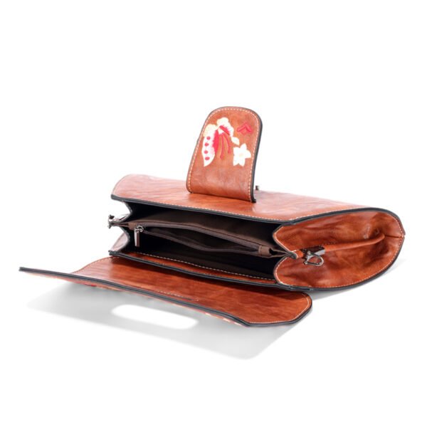 Bolso 946# Bordado Marrón Interior