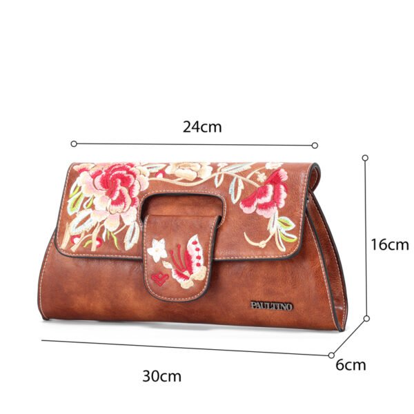 Bolso 946# Bordado Marrón Tamaño