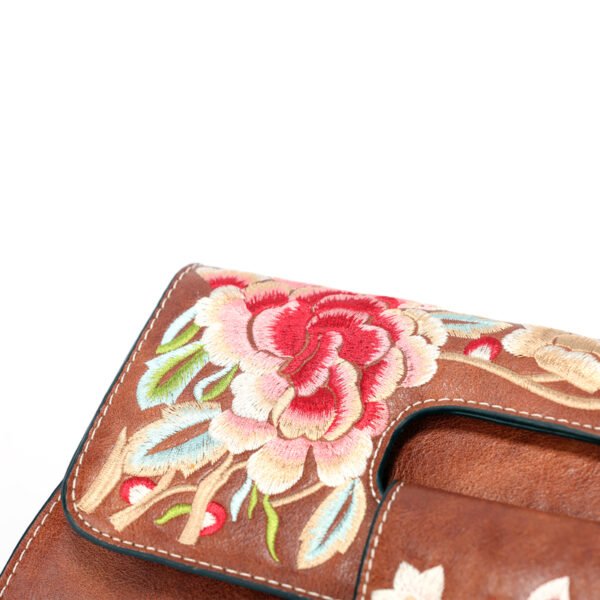 Bolso 946# Bordado Marrón Textura