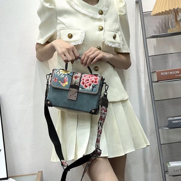 Bolso 950# 2000 Bordado Azul Modelo Mano