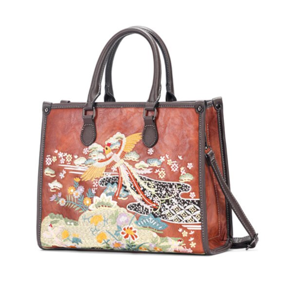 Bolso 952# Bordado Marrón Frontal