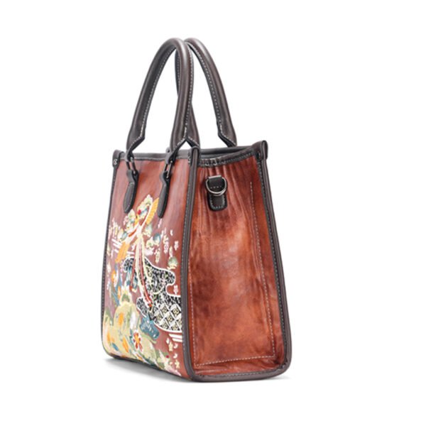 Bolso 952# Bordado Marrón Lateral