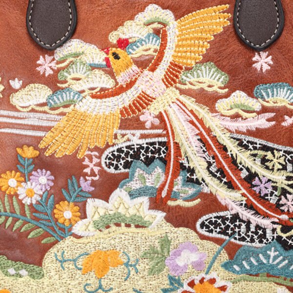 Bolso 952# Bordado Marrón Textura