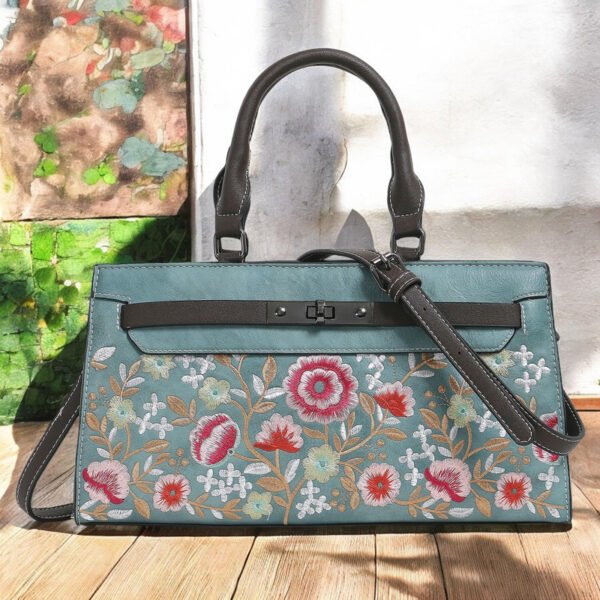 Bolso A901# Bordado Azul Textura
