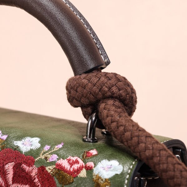Bolso A913# Bordado Verde Asa