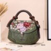 Bolso A913# Bordado Verde Tamaño