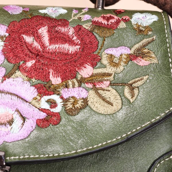 Bolso A913# Bordado Verde Textura