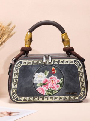 Bolso A943# Bordado Gris Main