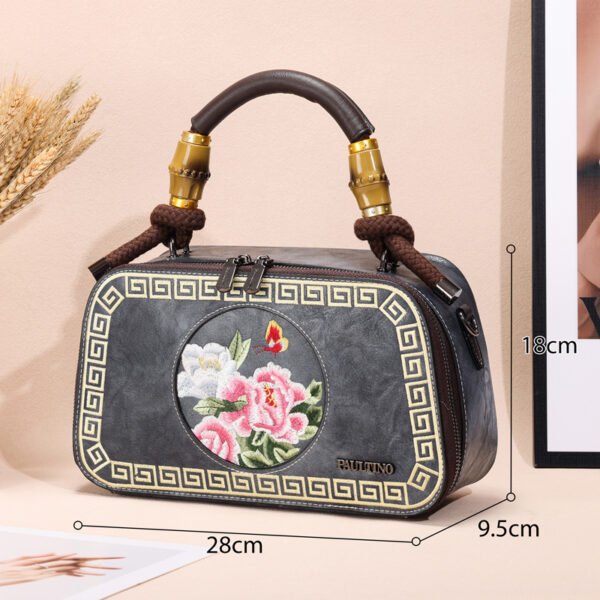 Bolso A943# Bordado Gris Tamaño